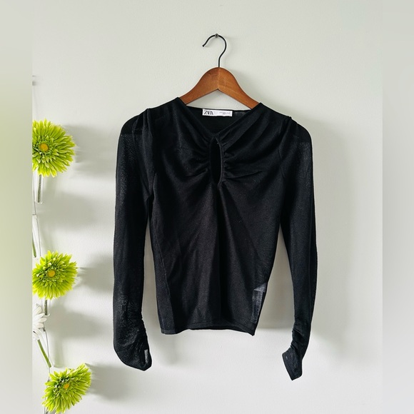 Zara | Fine Knit With Puff Shoulders Sexy Top - Picture 10 of 16